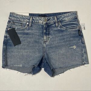 Silver | NWT Avery High Rose Curvy Denim Shorts